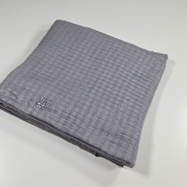 Dubai Premium Jersey Chequered Scarf with Crystals in Grey