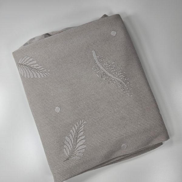 Dubai Premium Shine Striped Leaf Pattern Scarf in Ash Grey