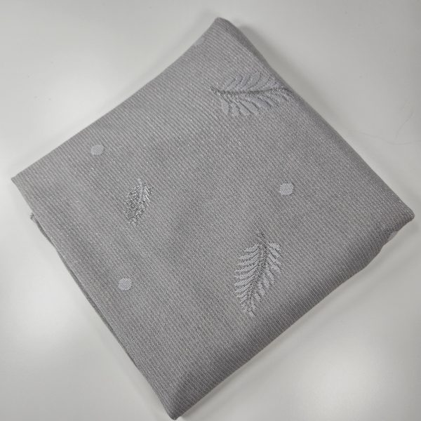 Dubai Premium Shine Striped Leaf Pattern Scarf in Pinky Grey