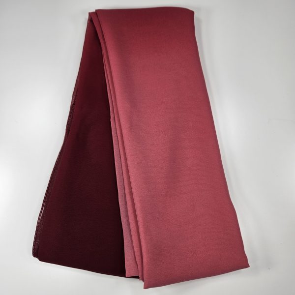 Dubai Premium Chiffon Gradient Plain Scarf in Burgundy