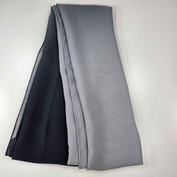 Dubai Premium Chiffon Gradient Plain Scarf in Dark Grey